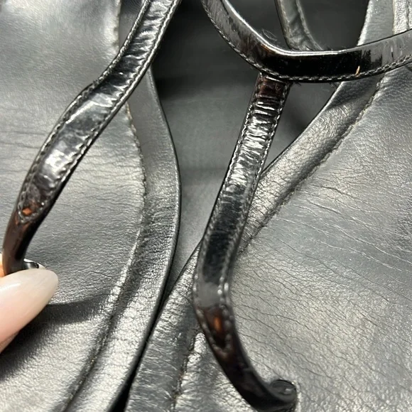 Prada Sport Black Patent Leather T-Strap Sandals size 8.5 - Picture 16 of 16